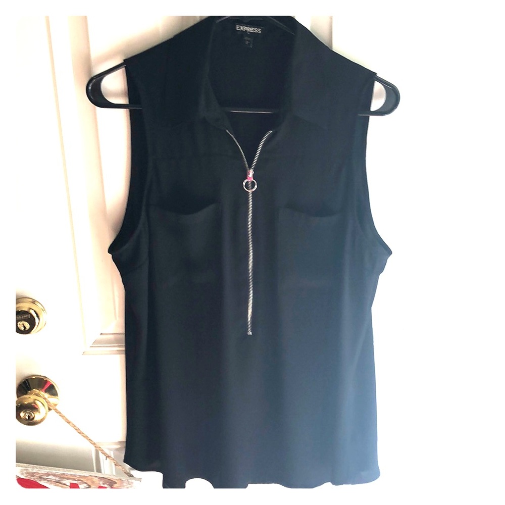 Half zip up, black tank top from Express